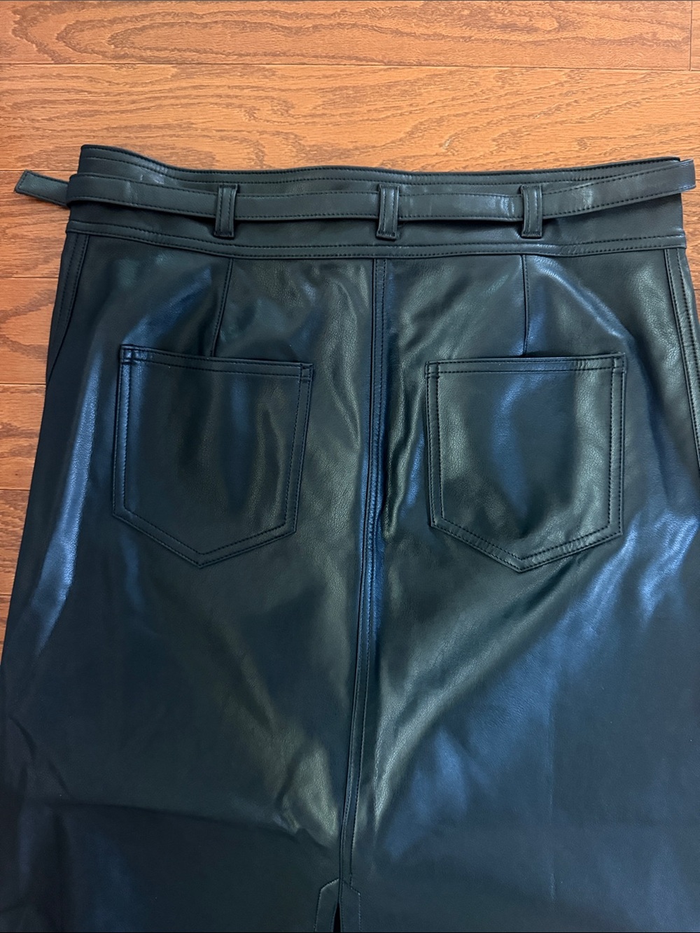 NWT Anthropologie Pilcro faux leather belted midi skirt - Picture 11 of 11